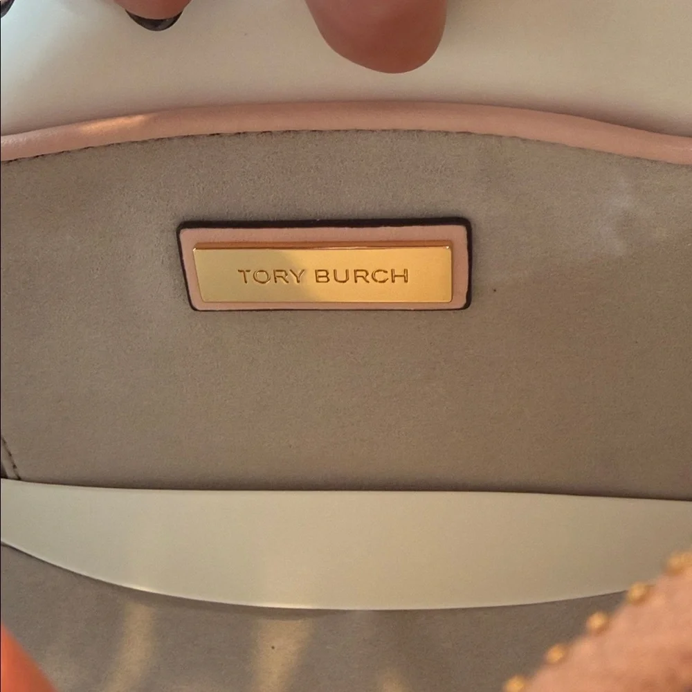 Tory Burch T Monogram Leather Crescent Bag - Blush - Picture 5 of 11